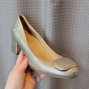Naturalizer Donley Block Heel Metallic Pump Size 8